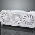 Sleek White Graphics Card With Triple Fans And Cooling System Design 3d model