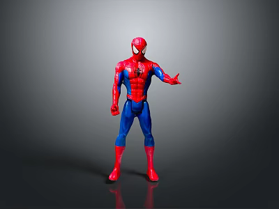 Detailed Spider Man Action Figure With Red And Blue Costume In Standing Pose 3d model