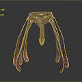 Brown Household Hanging Organizer With Purple And Yellow Straps For Home Decoration
