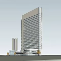 Three Modern High Rise Residential Buildings With Connected Structures And Roads 3d model