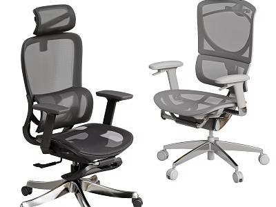 Ergonomic Mesh Office Chair With High Back Adjustable Armrests And Wheeled Base 3d model