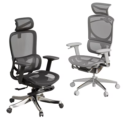 Ergonomic Mesh Office Chair With High Back Adjustable Armrests And Wheeled Base 3d model