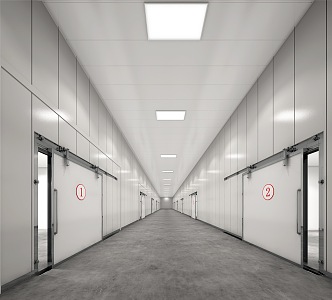 Modern aisle warehouse aisle 3d model