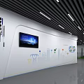 Modern Exhibition Wall For Development History With Visual And Text Content 3d model