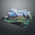 Stunning 3D Mountain Landscape With Snow Capped Peaks And Lush Green Slopes