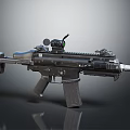 Tactical Military Assault Rifle With Scope Black Finish And Tactical Accessories