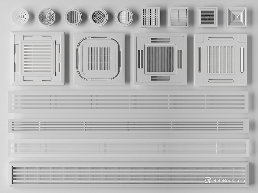 Air Conditioner Air Vents Various Designs and Different Styles for Modern Home Interiors 3d model 