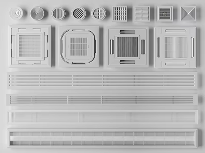 Air Conditioner Air Vents Various Designs and Different Styles for Modern Home Interiors 3d model