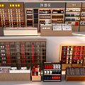 Tobacco and Alcohol Store Interior With Various Liquor Tobacco Shelves and Display Counters
