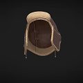 Warm Winter Leather Hat Dark Brown With Beige Fleece Lining And Ear Flaps For Warmth