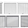 Various Window Blinds With Different Colors Slat Designs And Styles 3d model