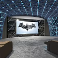 Modern Conference Room With Comfortable Leather Seats And Geometric Ceiling Design
