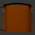 Stylish Folding Leisure Chair with Brown Wooden Frame Red Cushion and Armrests