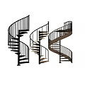 Modern Spiral Stairs With Different Designs Metal Railings And Wooden Steps