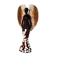 Decorative Angel Statue Black Body With Brown Wings And White Polka Dot Dress