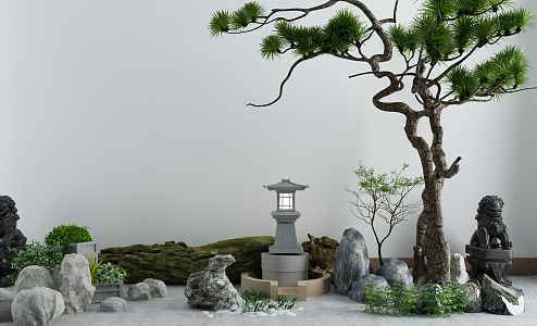 New Chinese landscape sketch 3d model