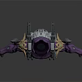 Purple Biomechanical Mech Character Design With Humanoid Form Metallic Armor And Golden Accents