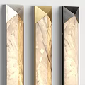 Modern Wall Sconces with Marble Texture and Metal Frame Emit Warm Light for Indoor Decoration