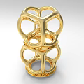 Golden Geometric Decorative Ornament Set With Hollow Out Stacked Structure Modern Style Shiny Metallic Design