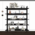 Solid wood modeling solid wood decorative shelf bookshelf 3d model