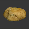 Natural Yellow Stone With Surface Cracks On Black Background And Reflection