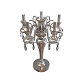Silver Decorative Table Lamp With Multiple Arms And Ornate Pendant Design