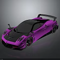 Pink Sports Car With Sleek Design Black Accents Large Rear Spoiler And Reflective Surface