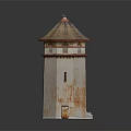 Architectural Model Of White Lighthouse With Red Roof Windows And Small Door