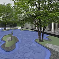 New Chinese Style Gate Landscape Demonstration Area 3d model