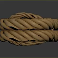 Durable Brown Rope With Practical Knot For Daily Household Use 3d model