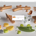 Modern Colorful Table And Chair Combinations With Various Shapes And Designs