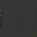 Aged Rusted Metal Scenic Construction Components With Framework Scaffolding And Structural Parts
