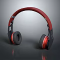 Red And Black Over Ear Headphones With Sleek Design And Comfortable Ear Cushions