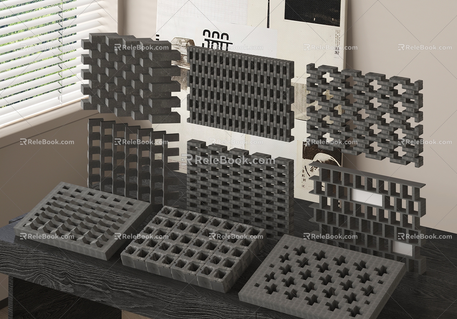 Hollow brick Hollow brick Partition cement brick Partition cement brick 3d model