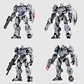 Electric Toy Robot Mecha Action Figures With Silver Gray Red Blue Accents And Weapon Accessories