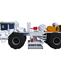 Heavy Duty Utility Vehicle With Large Tires Cab And Industrial Equipment