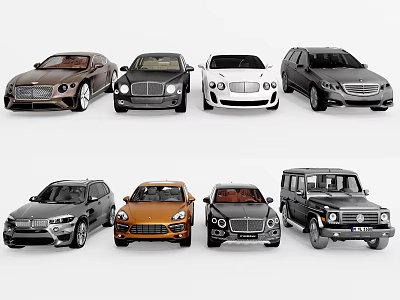 Luxury Cars Display Featuring Different Colors Sedans SUVs And Stylish Designs 3d model