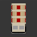 Beige Toy Truck Exterior Design With Red Compartments And Radioactive Symbol