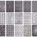 Square Rugs With Various Geometric Patterns In Black White Gray For Home Decor 3d model