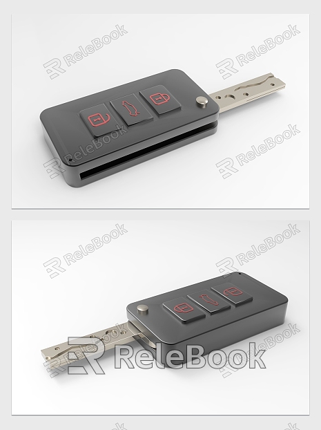 Modern car key motor vehicle key diagram and model