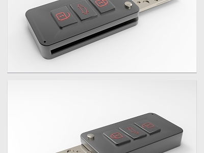 Modern car key motor vehicle key diagram and model