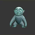 Game Movie Character Cute Blue Cartoon With White Head Red Nose Smiling Expression