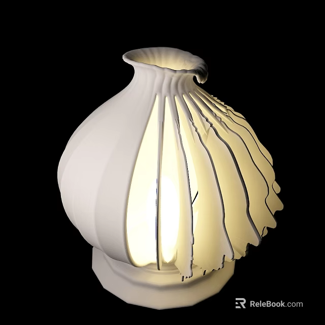White Abstract Shaped Table Lamp With Unique Wavy Design And Soft Lighting For Home Decor 3d model 