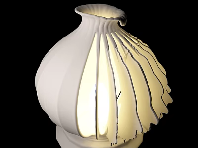 White Abstract Shaped Table Lamp With Unique Wavy Design And Soft Lighting For Home Decor 3d model