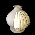 White Abstract Shaped Table Lamp With Unique Wavy Design And Soft Lighting For Home Decor