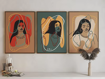 Modern Figure Painting Art Hanging Painting 3d model
