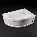 Modern White Corner Bathtub With Sleek Surface And Built In Design