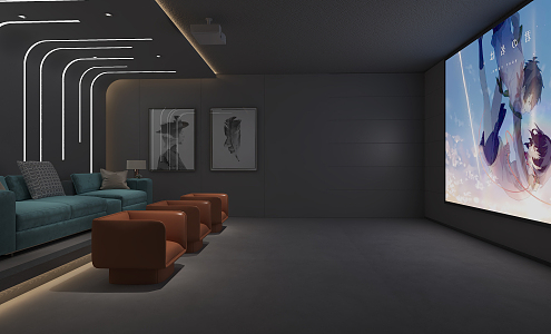 modern video room 3d model