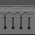 Gothic Style Decorative Architectural Structure With White Marble Top Arched Design And Four Columns 3d model