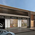 Modern Commercial Storefront Design Featuring Glass Facade Metal Frame Large Windows And Illuminated Signage